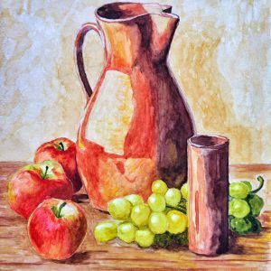 Bodegón con manzanas