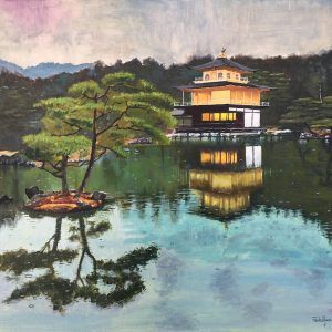 Pabellón dorado de Kinkakuji en Kioto. Japón