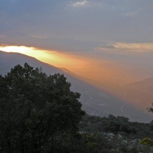 Puesta de sol en el Cerro de los Murciélagos. Zuheros (Córdoba)